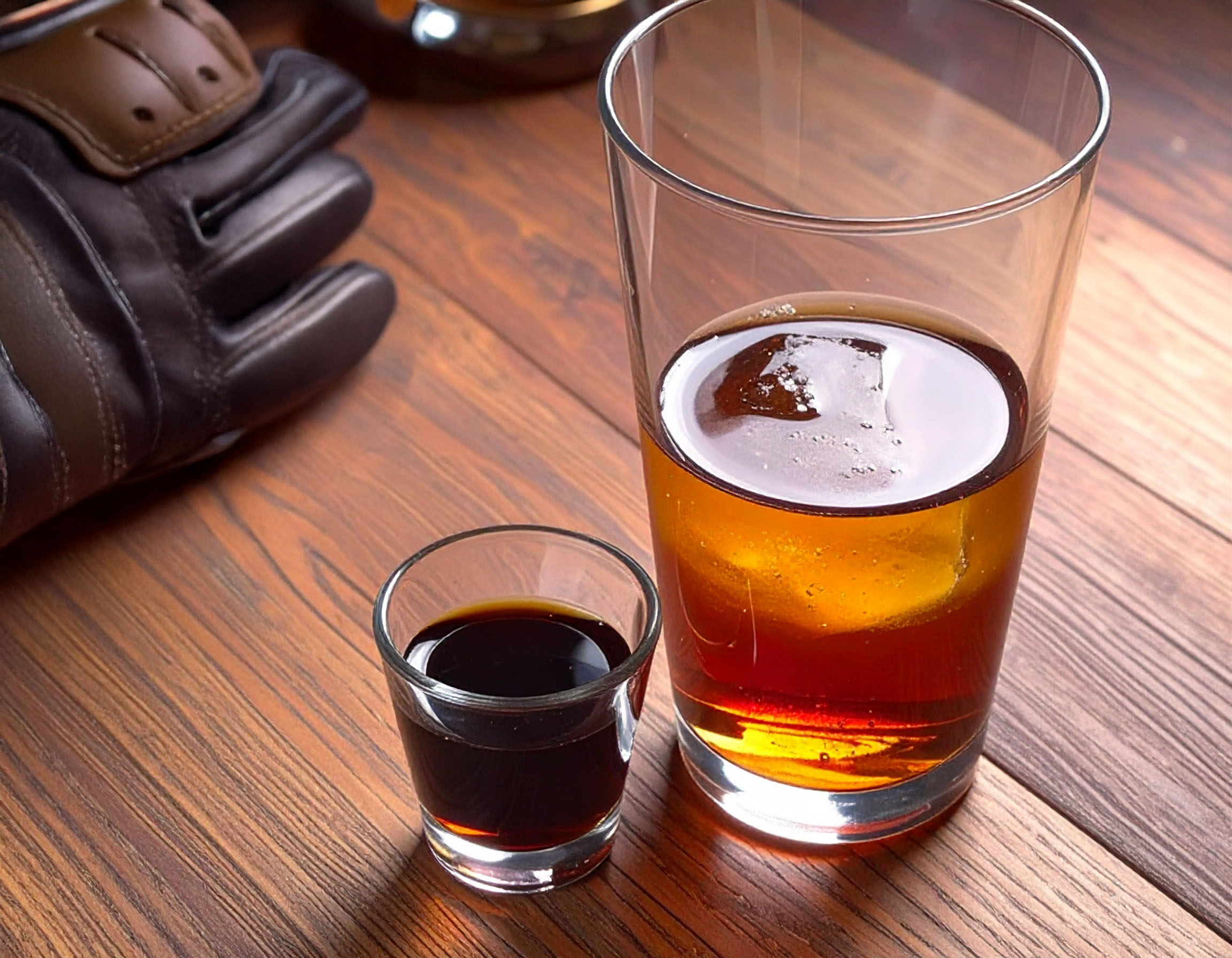 Flying Hirsch in a highball glass