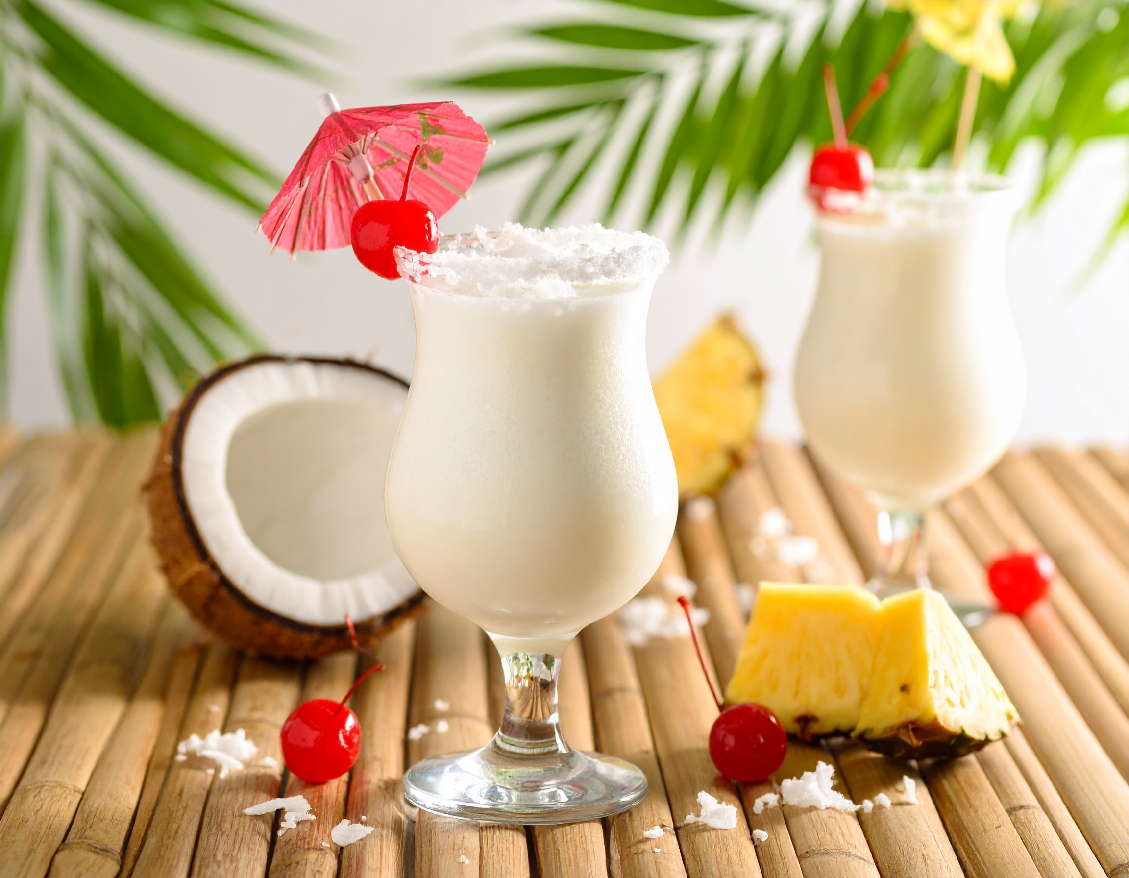Piña Colada in a hurricane glass