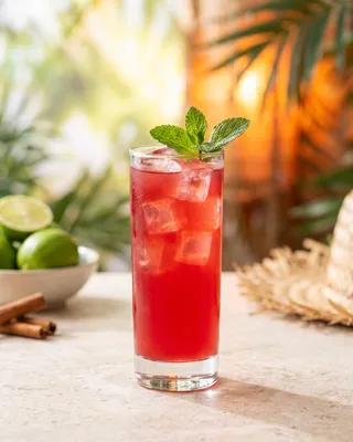 Rum Firewalker in a Collins glass with mint