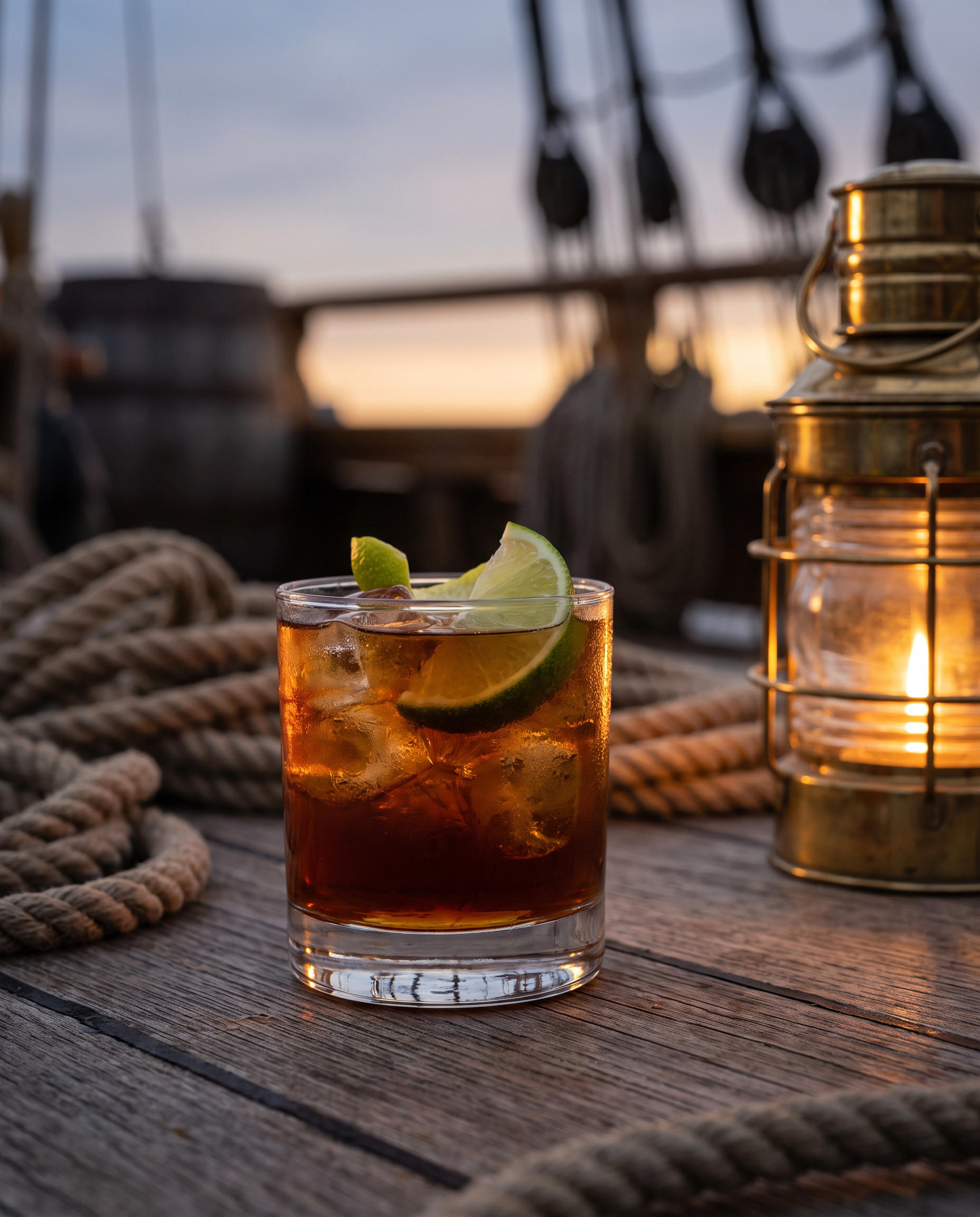 Grog Hansen in a rocks glass with lime