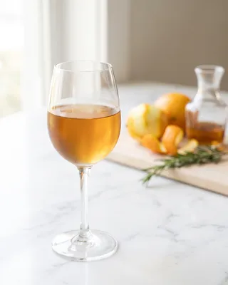 Whisky Mac in a wine glass
