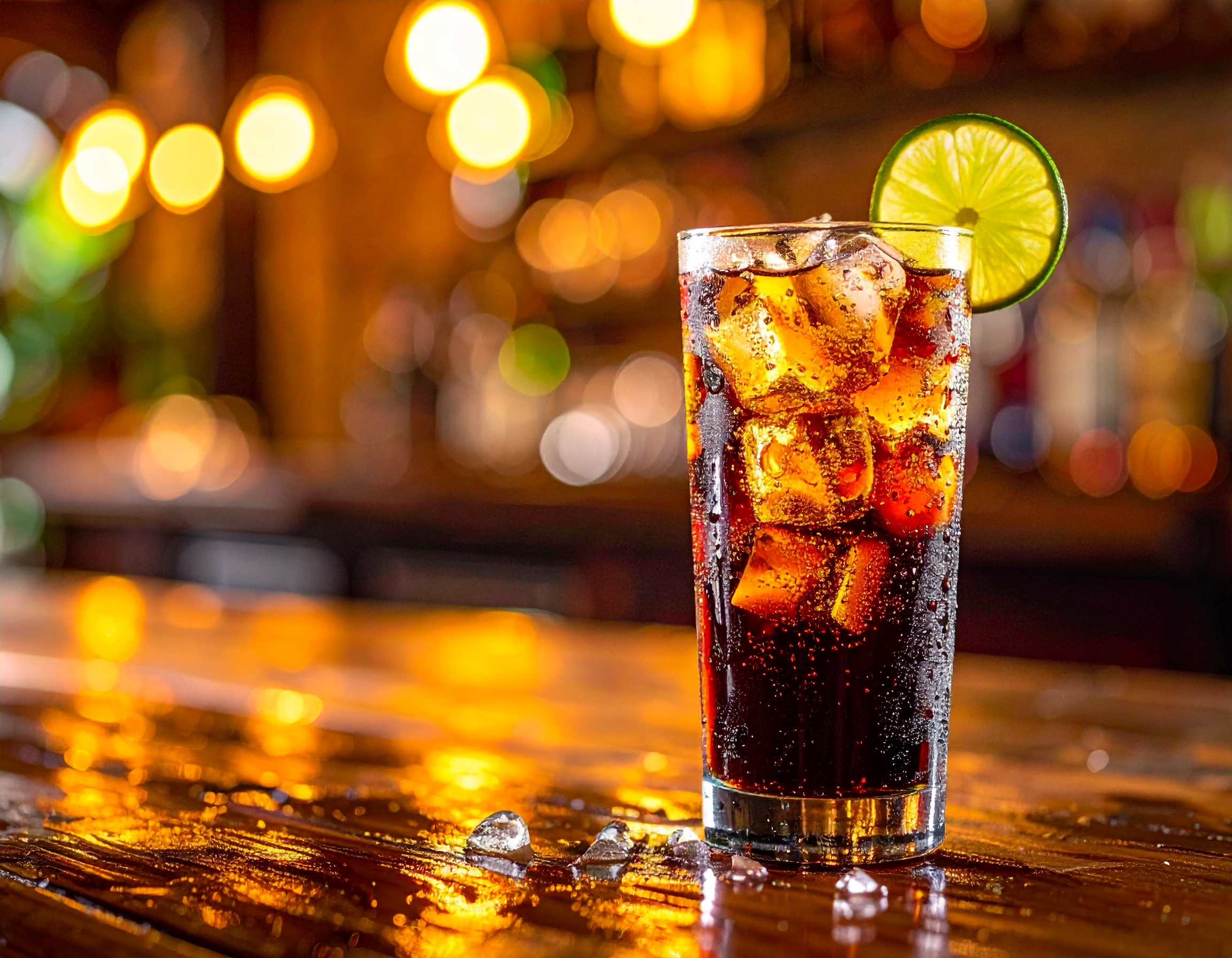 Cuba Libre in a highball glass