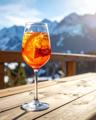 Aperol Spritz in an Alpine setting