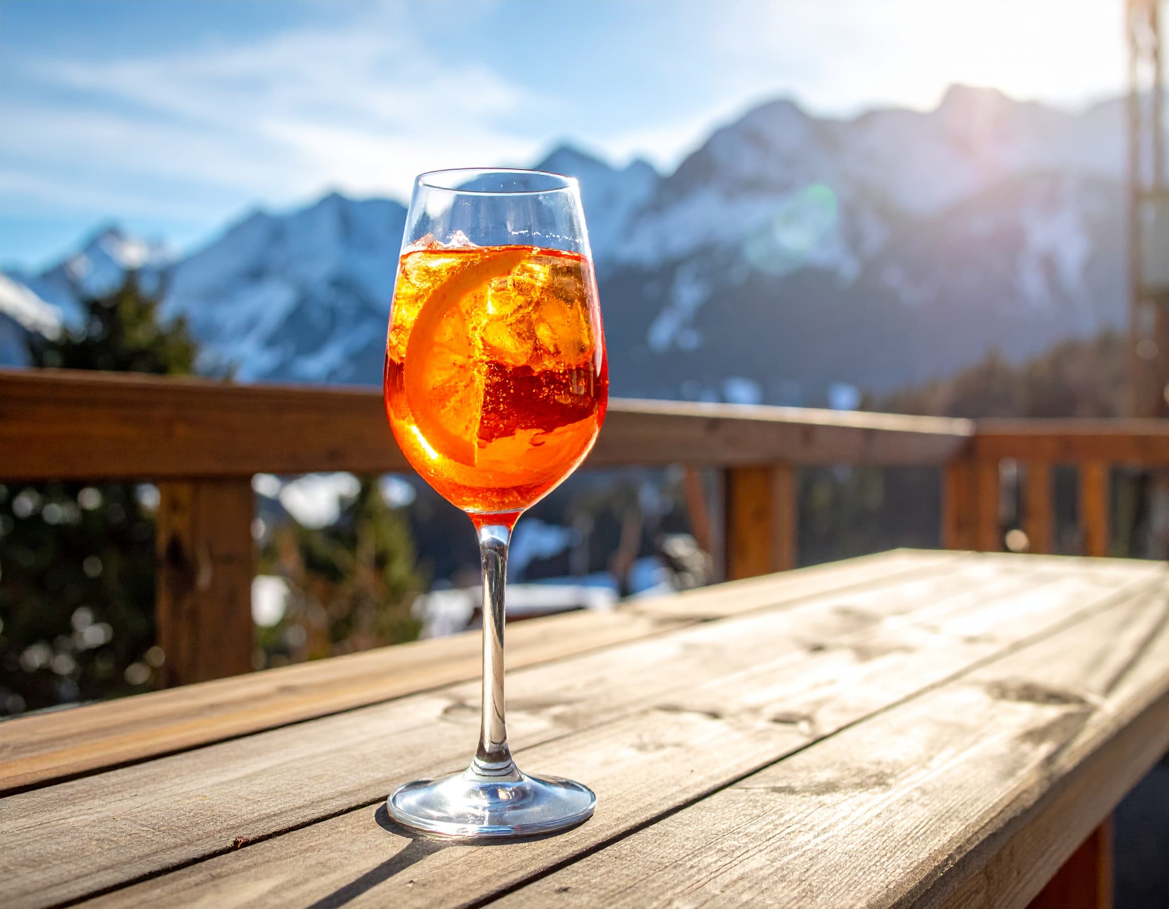 Aperol Spritz in an Alpine setting