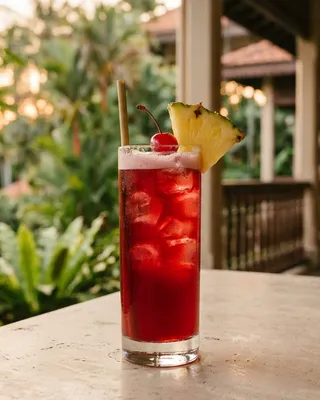 Singapore Sling in a sling glass