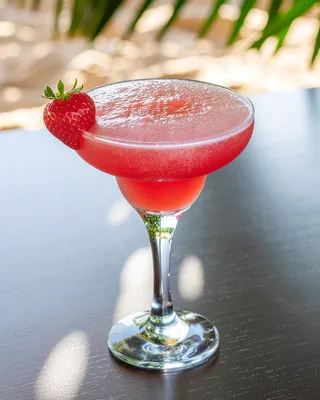 Strawberry Daiquiri in a Margarita glass