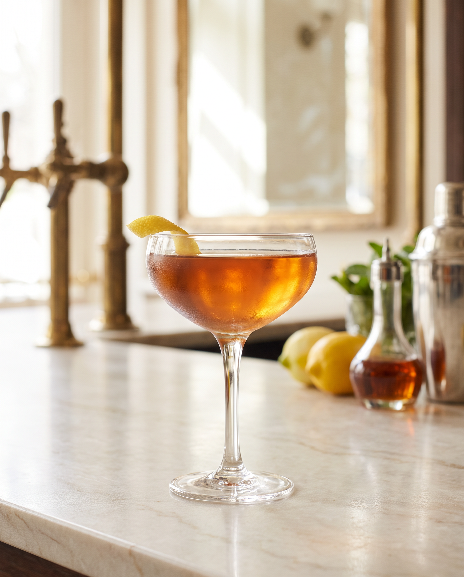 Sidecar in a coupe with lemon