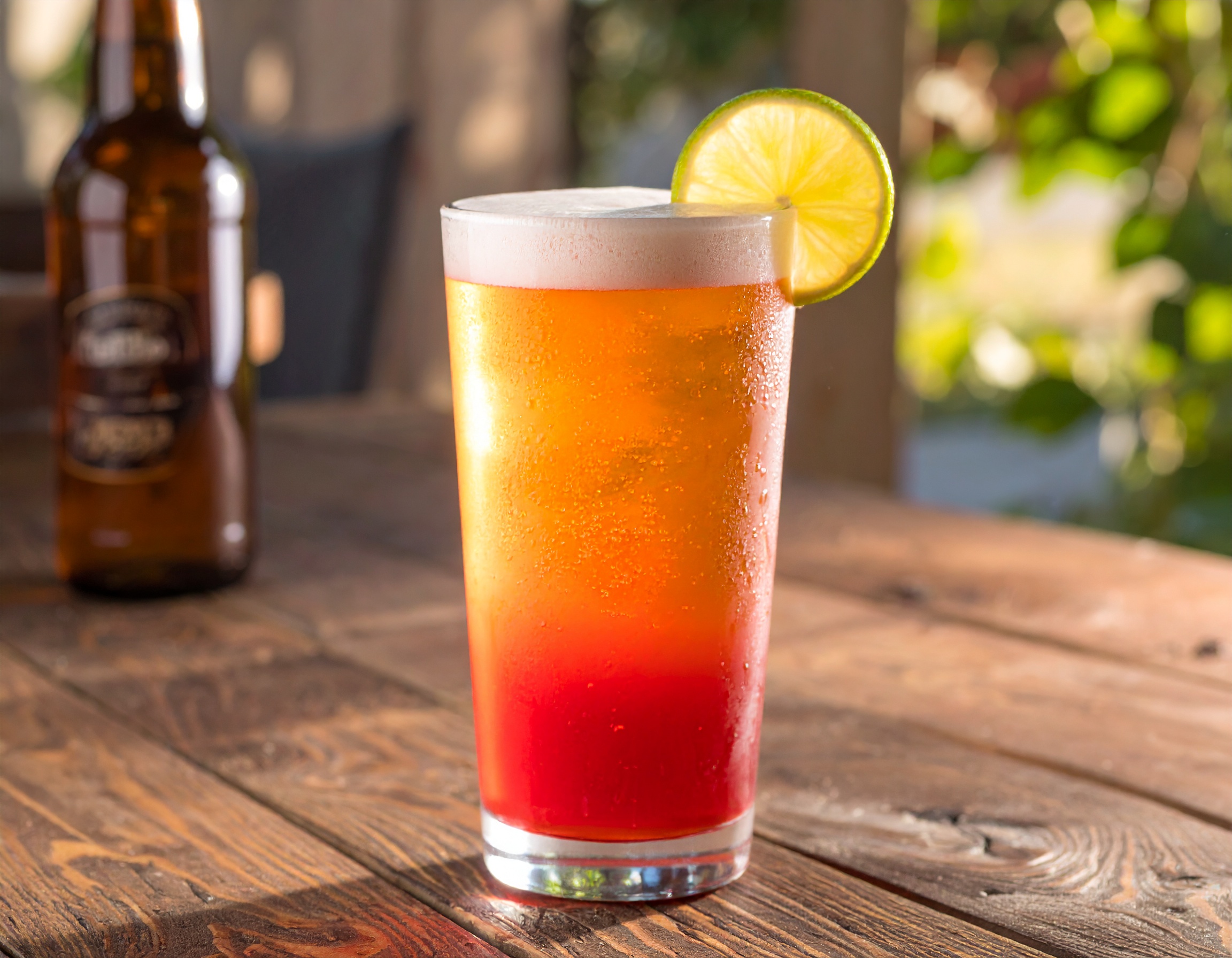Campari Shandy in a pilsner glass
