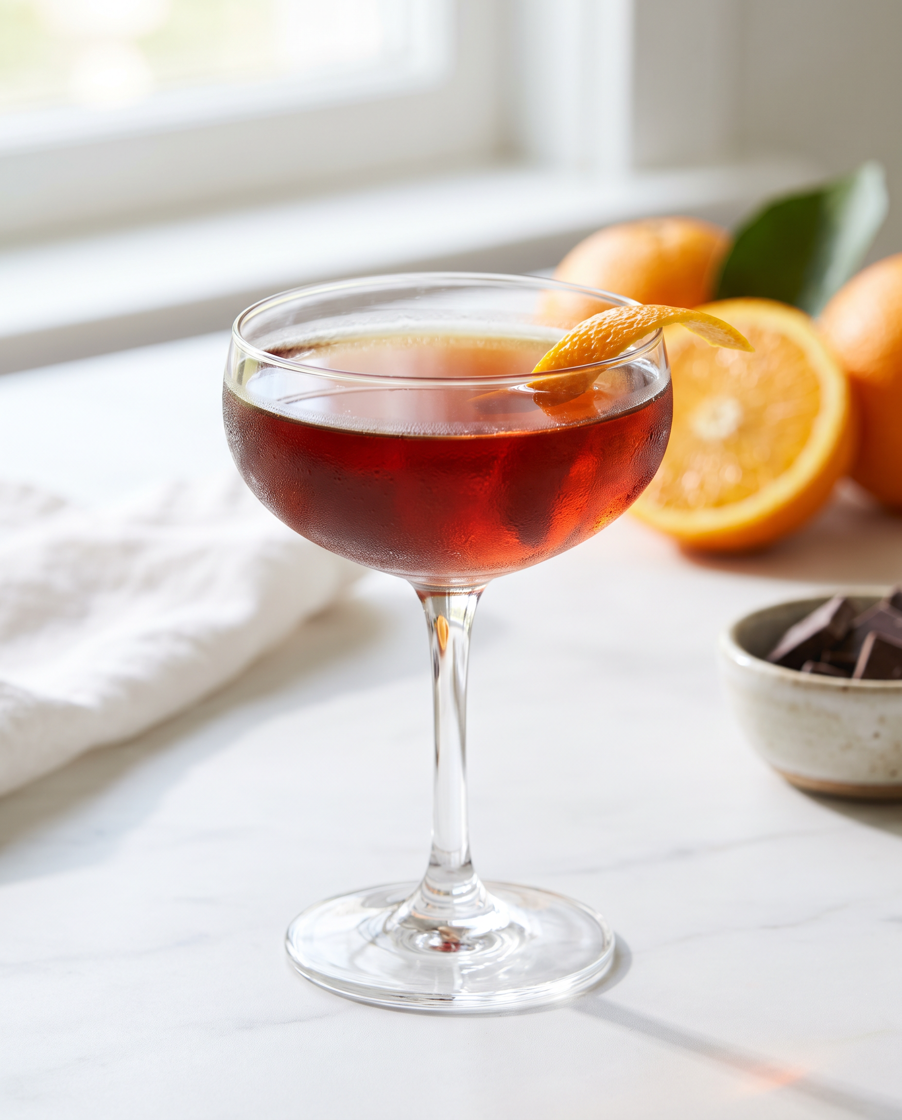 The Left Hand in a coupe with orange