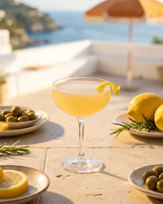 Sicily Al Limone Vincitum in a coupe with lemon