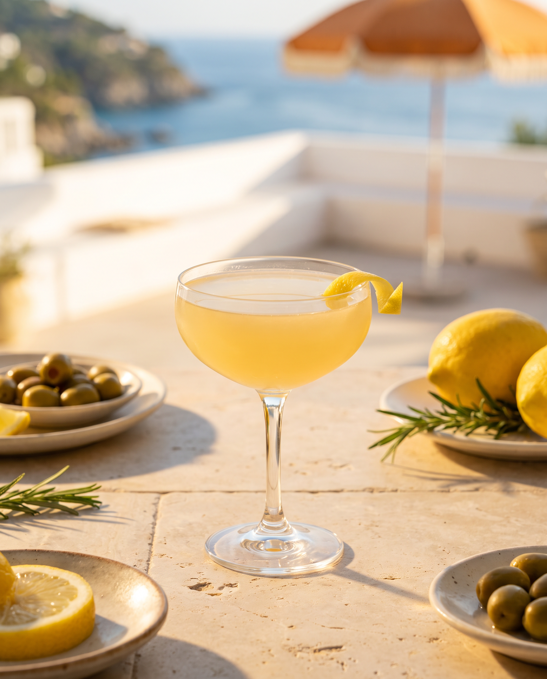 Sicily Al Limone Vincitum in a coupe with lemon