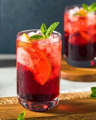 Not Your Abuela's Sangria cocktail in a rocks glass