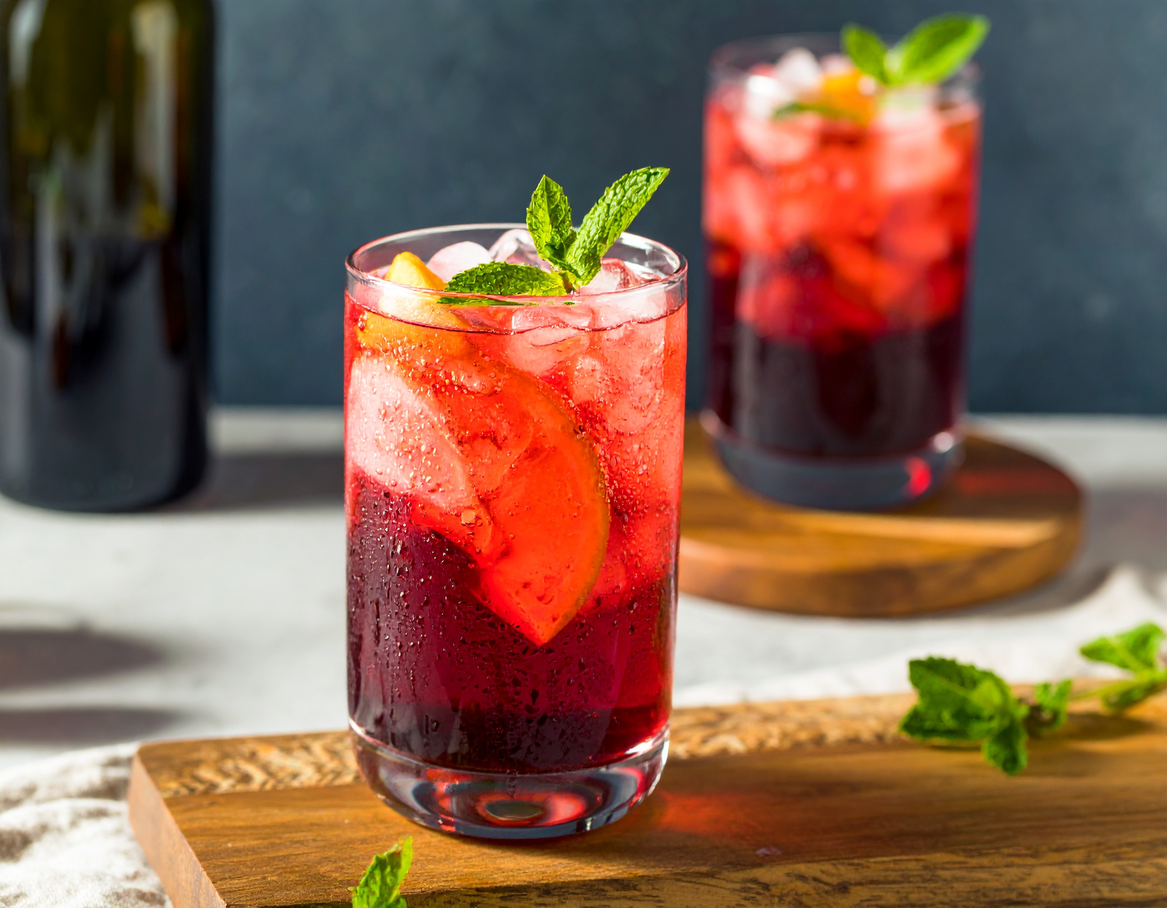 Not Your Abuela's Sangria cocktail in a rocks glass