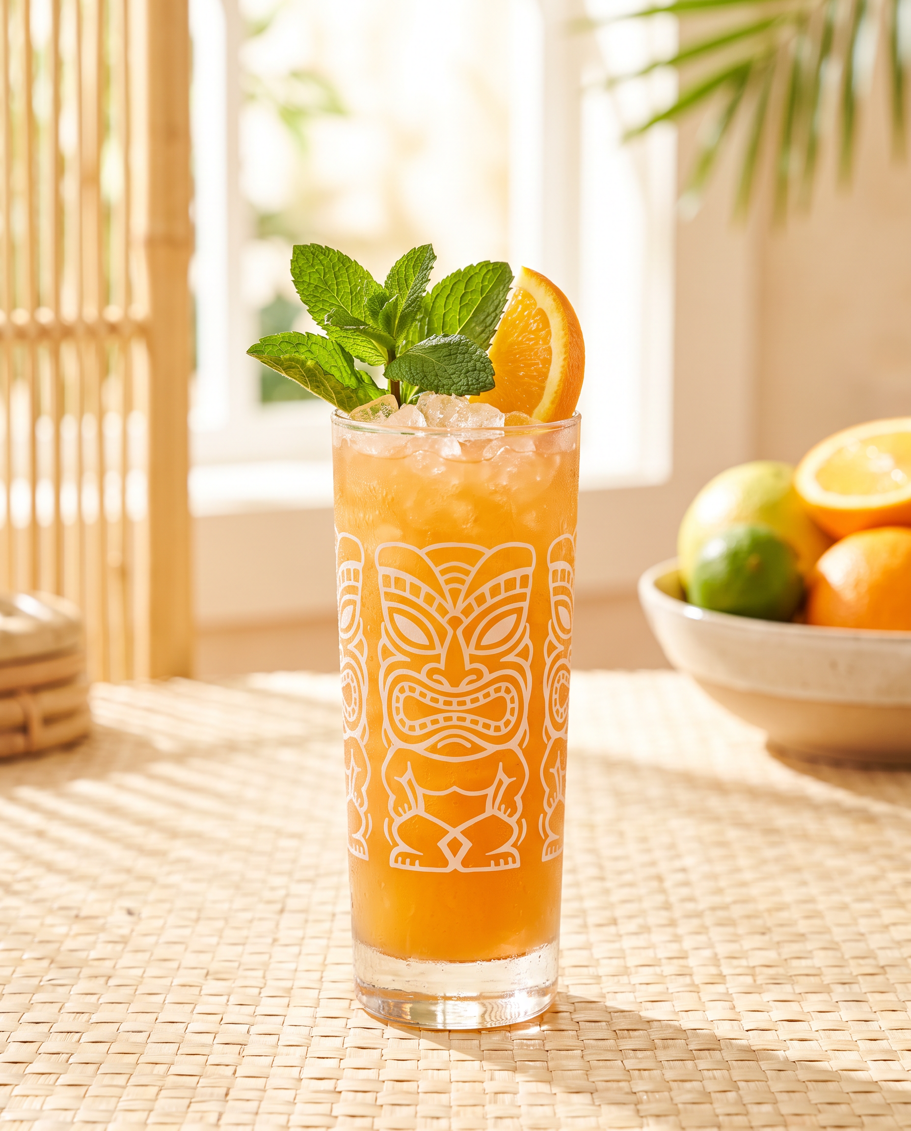 Scorpion in a tiki mug with mint and orange