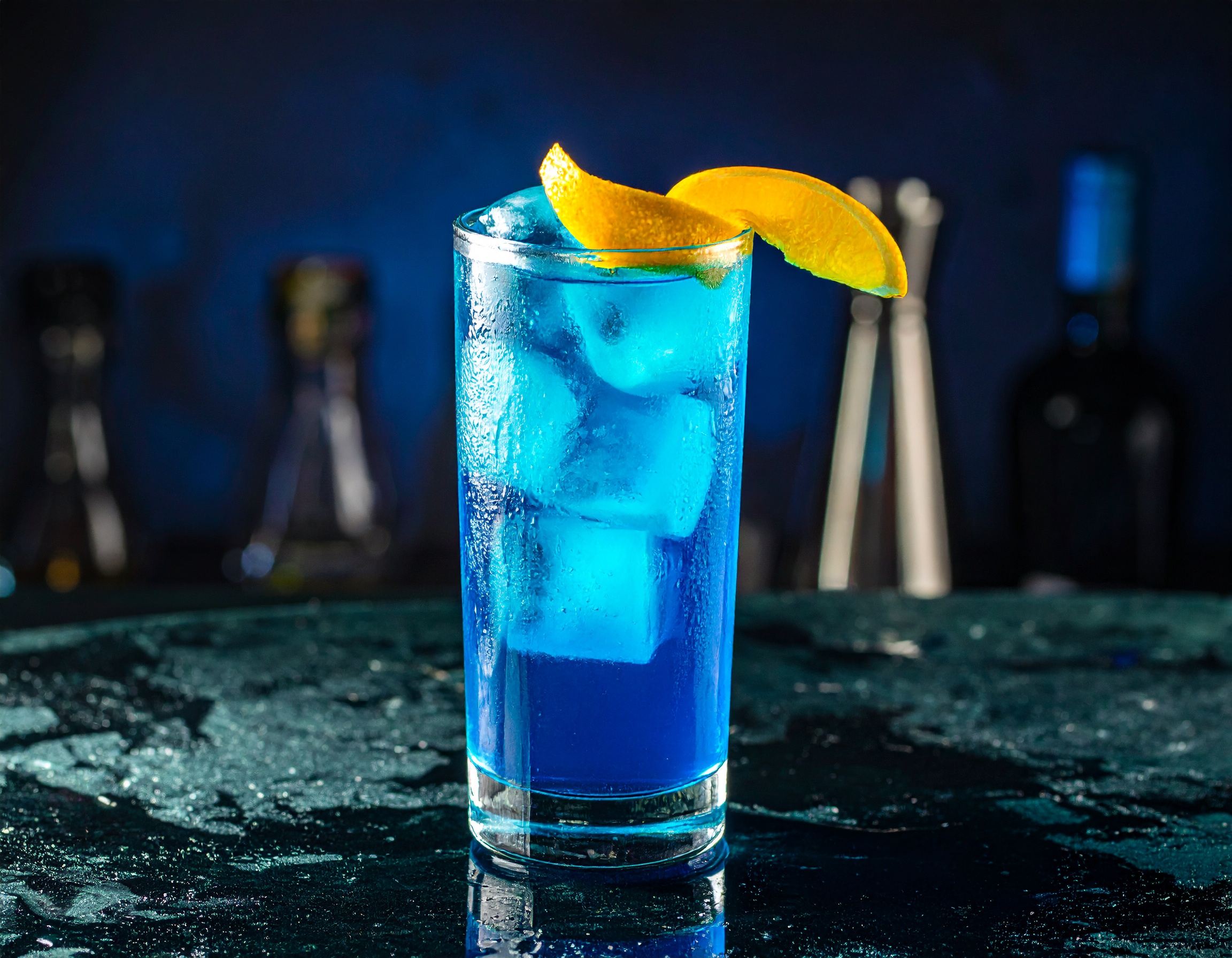Polar Bear cocktail in a glass with a lemon wheel