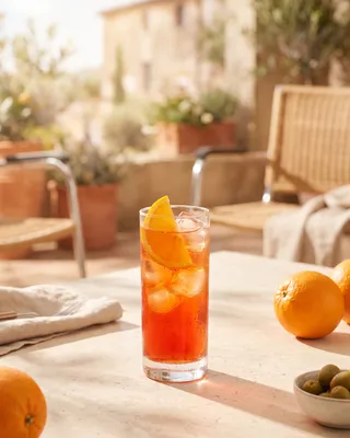 Garibaldi in a highball glass with orange