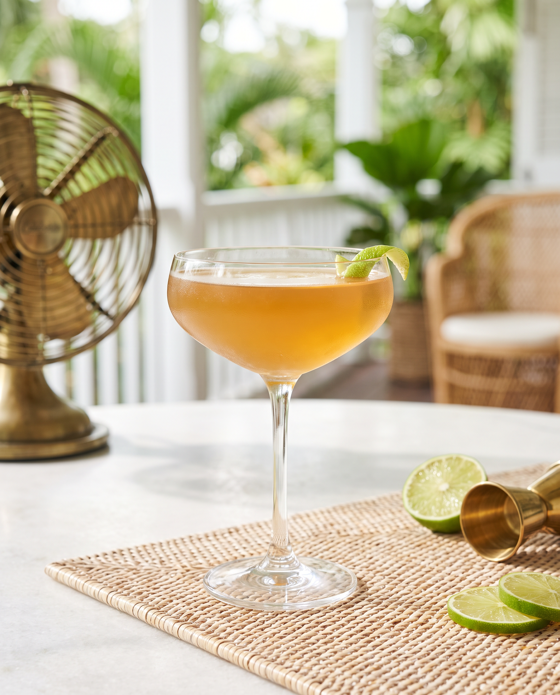 Pegu Club in a coupe with lime