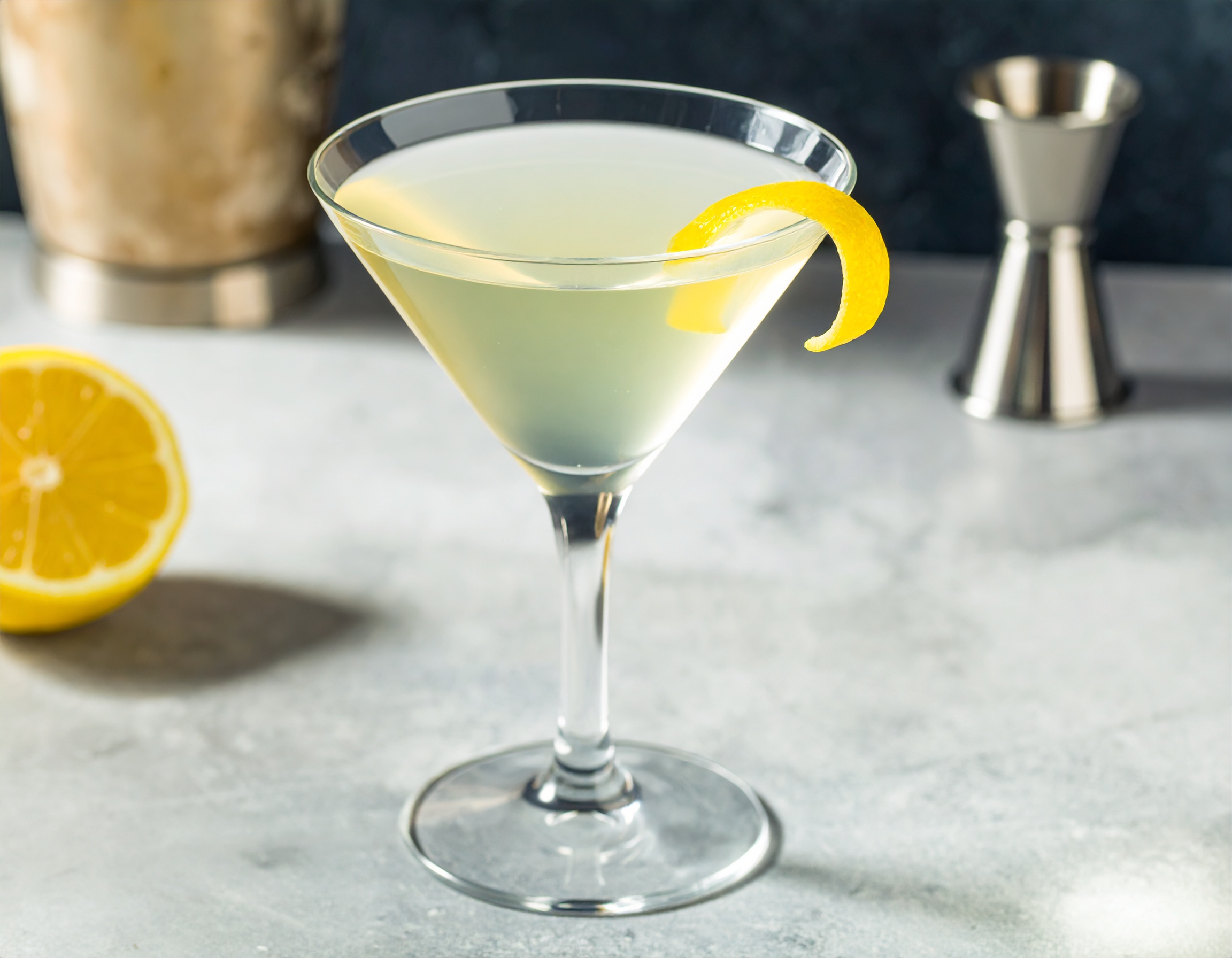 Vesper Martini in a martini glass