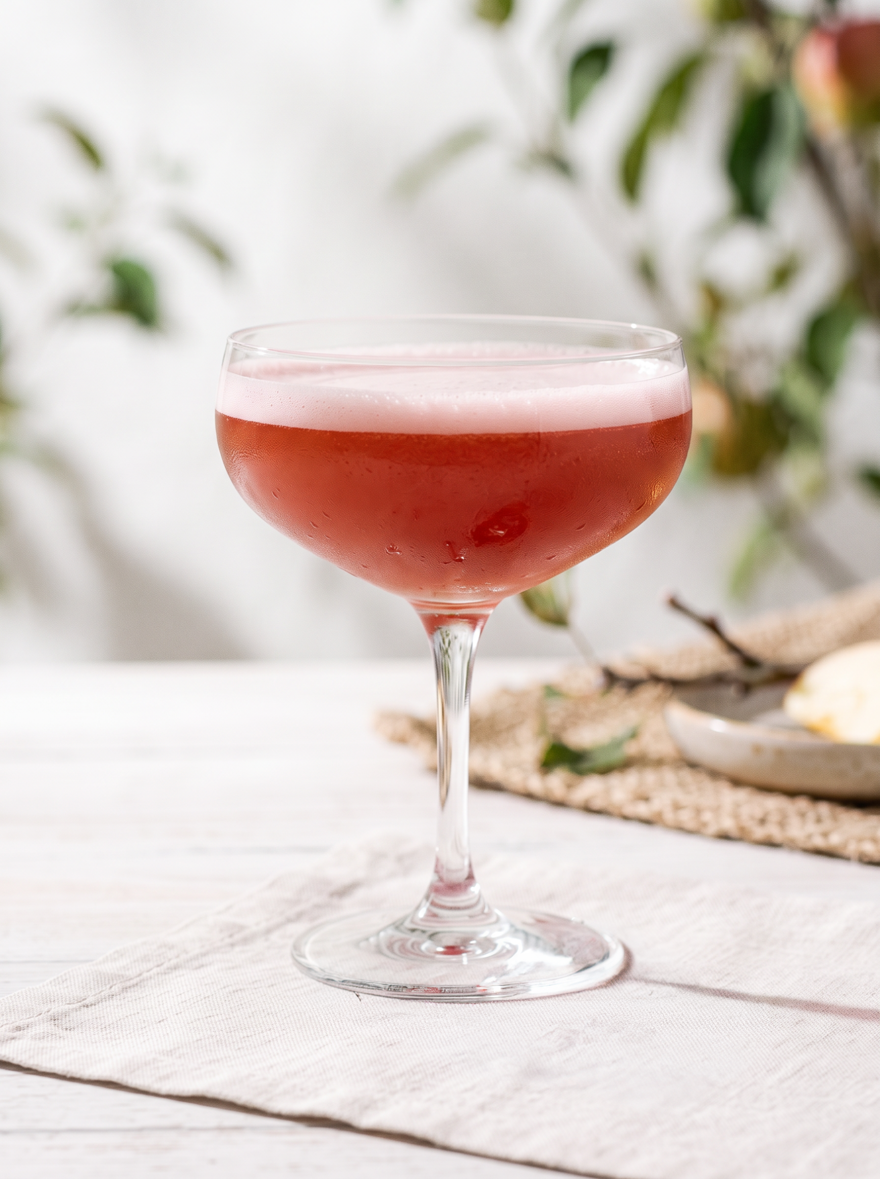 Jack Rose cocktail in a coupe