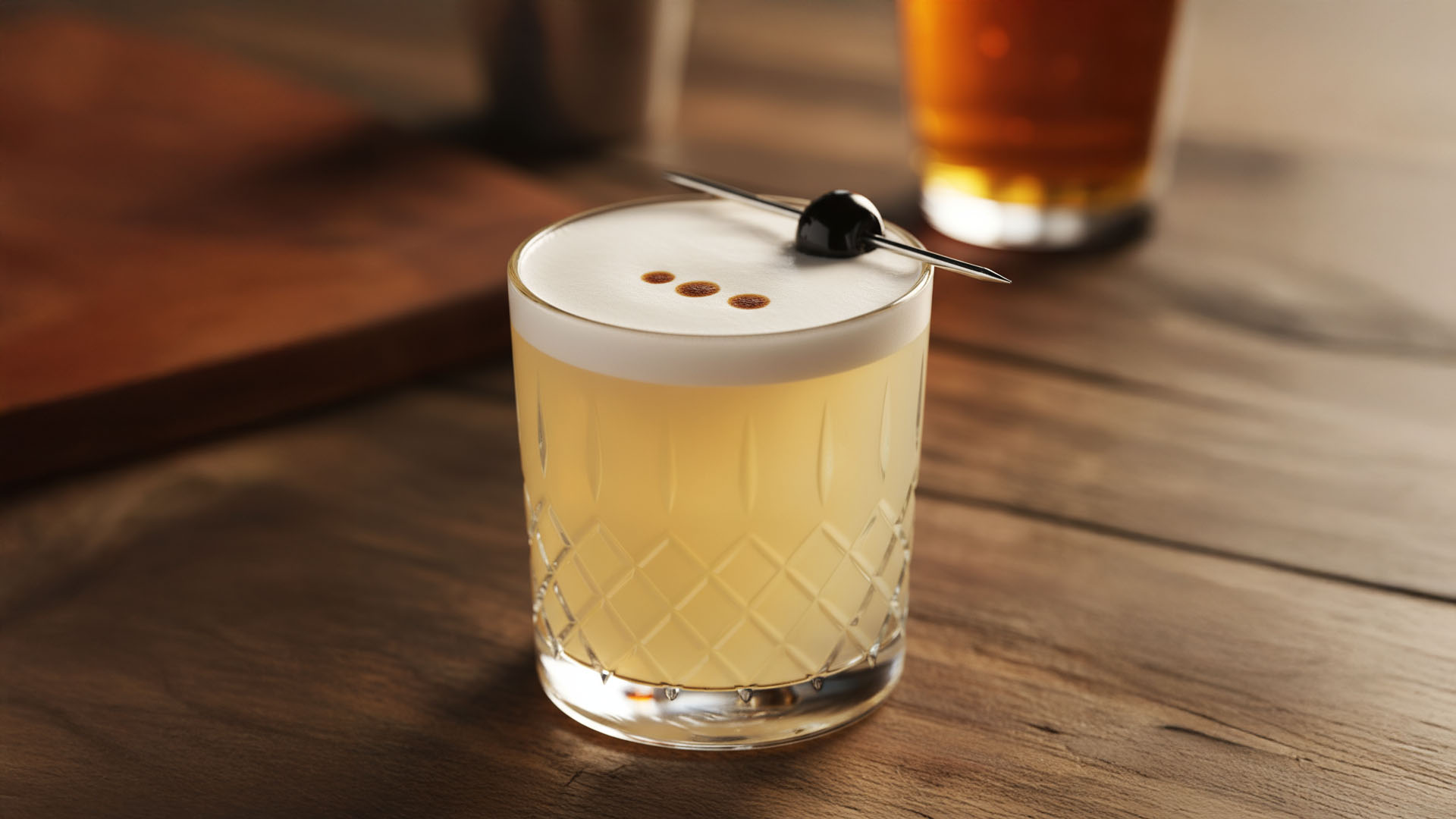 Whiskey Sour in a coupe
