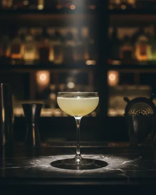 Final Ward cocktail in a coupe