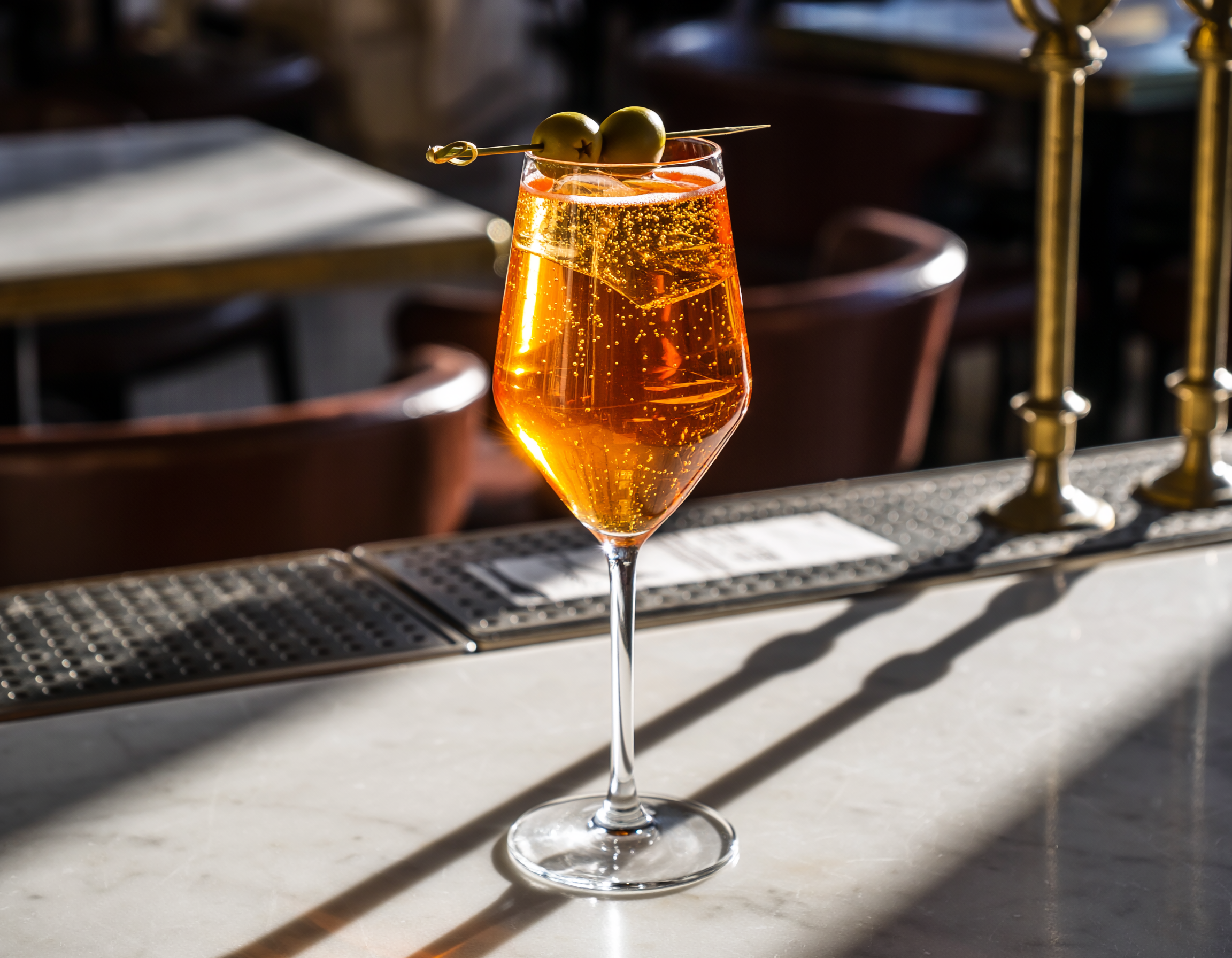 Vermouth Spritz in a wine glass