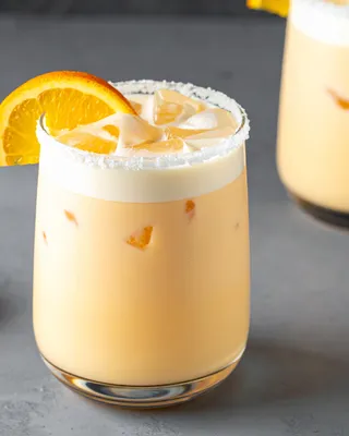 Orange Creamsicle Margarita in a margarita glass