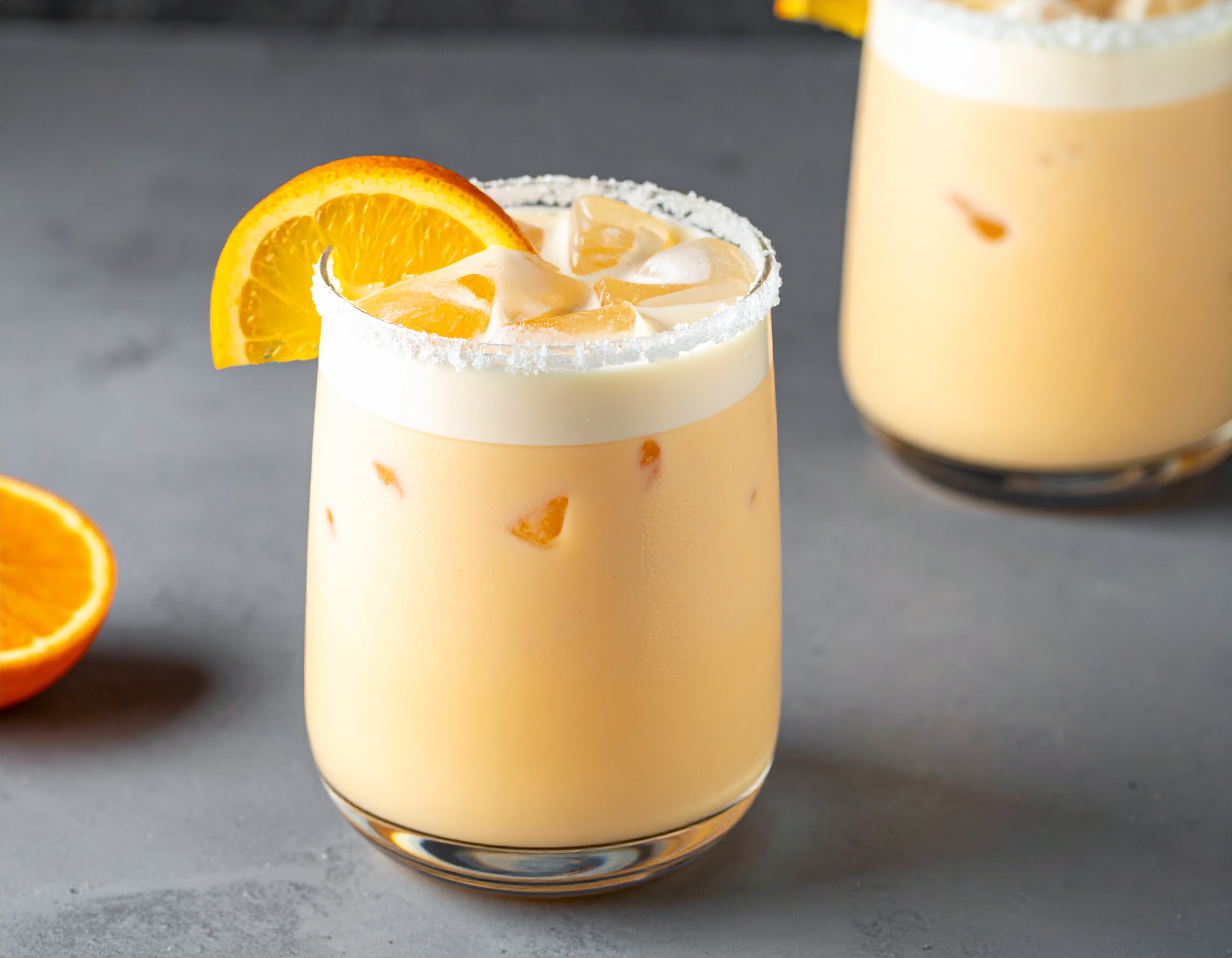 Orange Creamsicle Margarita in a margarita glass
