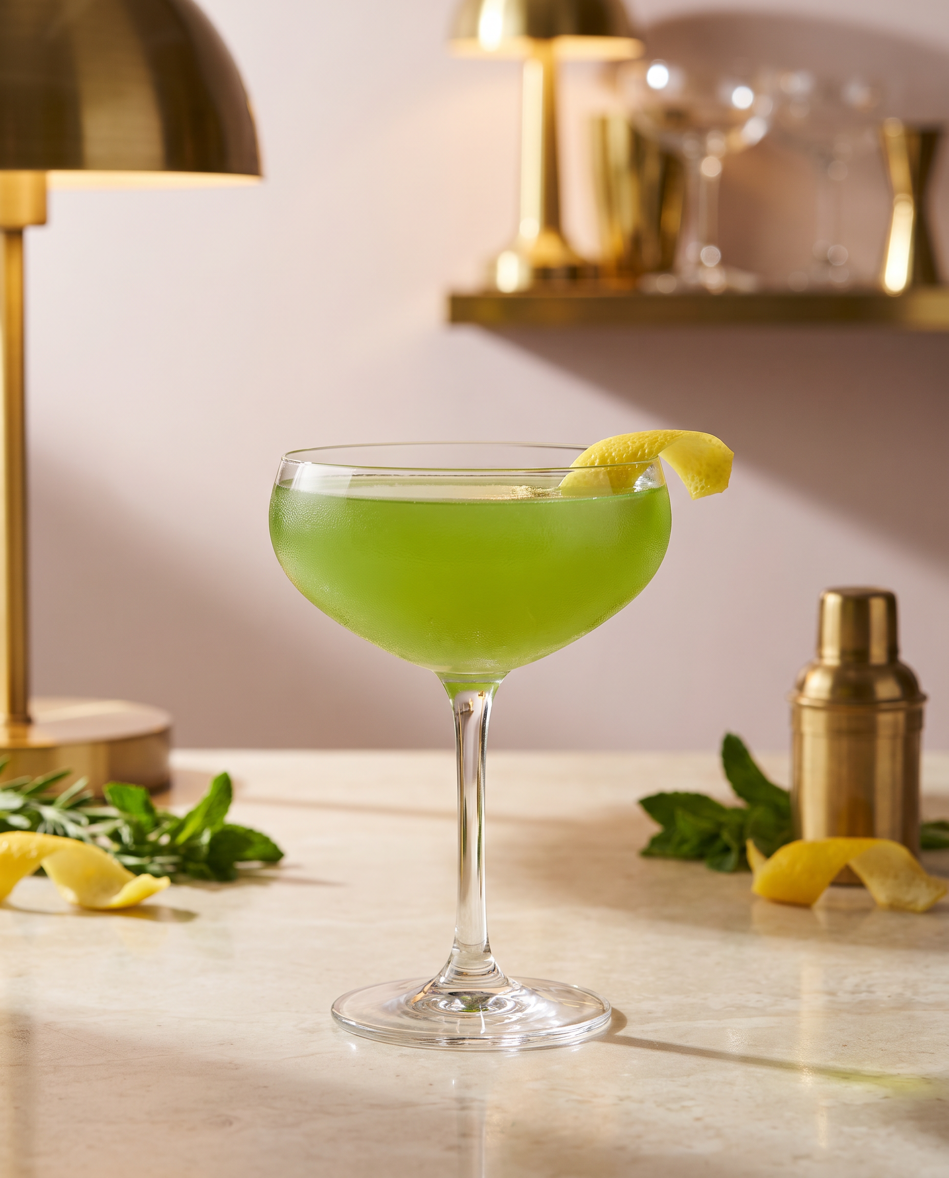 Champs-Élysées in a coupe with lemon
