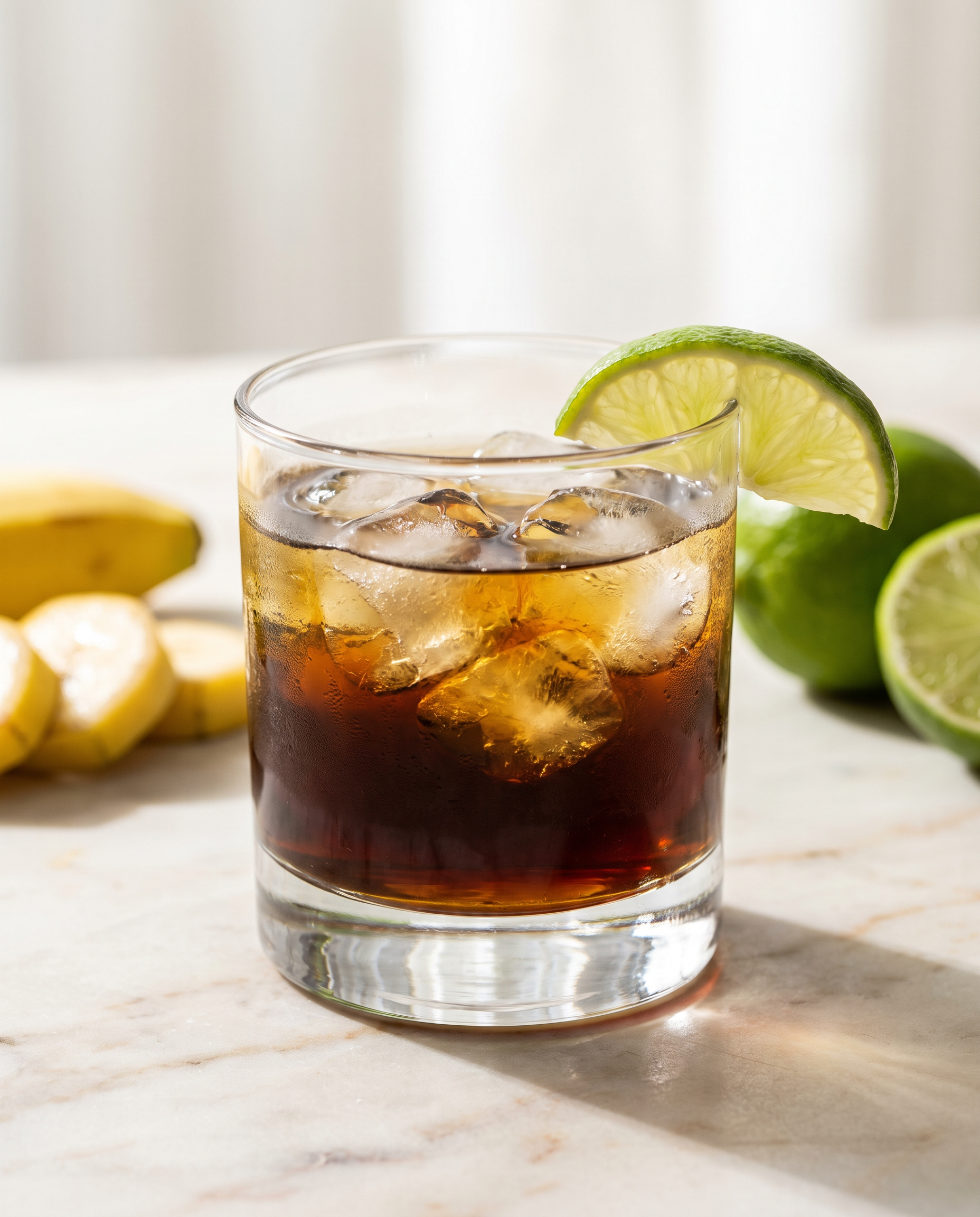 Kung Fu in a rocks glass with lime
