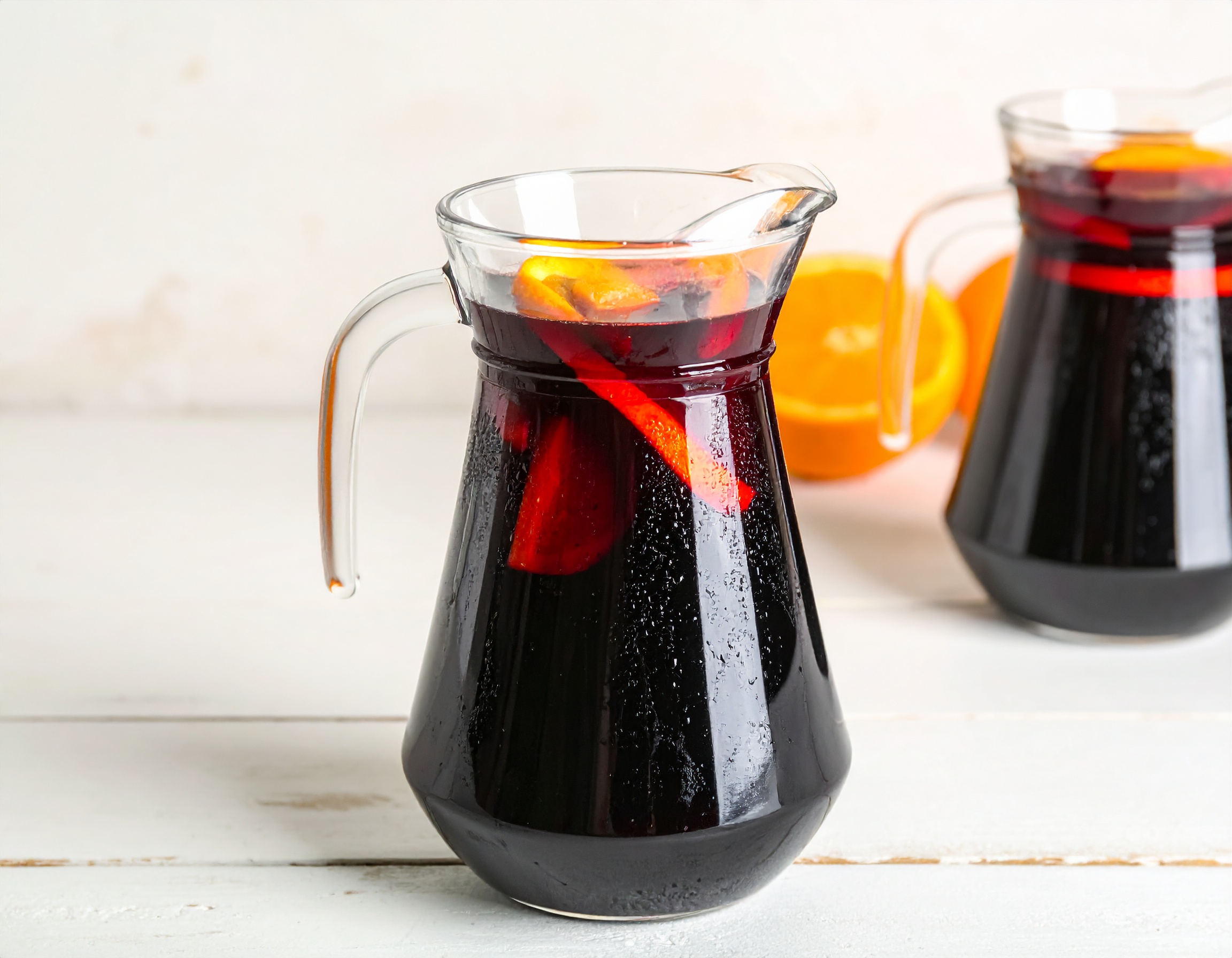 Sangria in a wine glass
