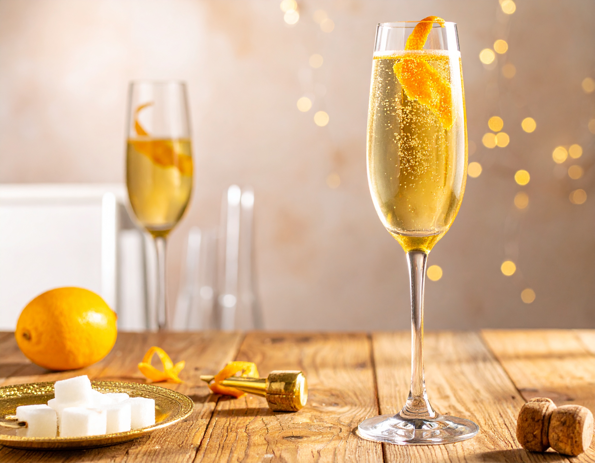 Champagne Cocktail in a Champagne flute