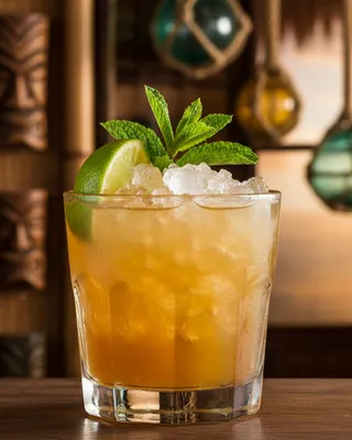 Mai Tai in a double old fashioned glass