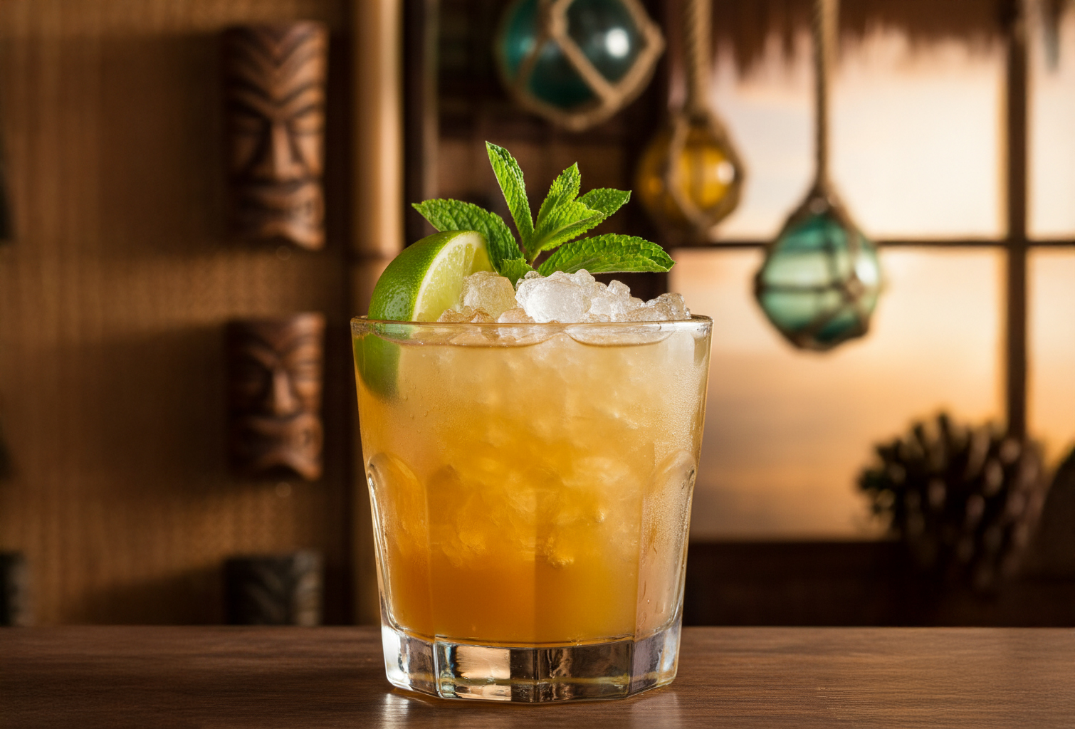 Mai Tai in a double old fashioned glass