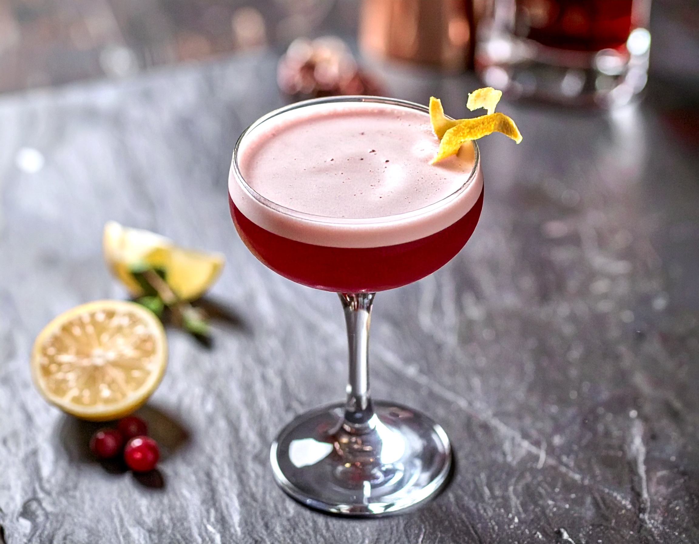 Trinidad Sour in a coupe