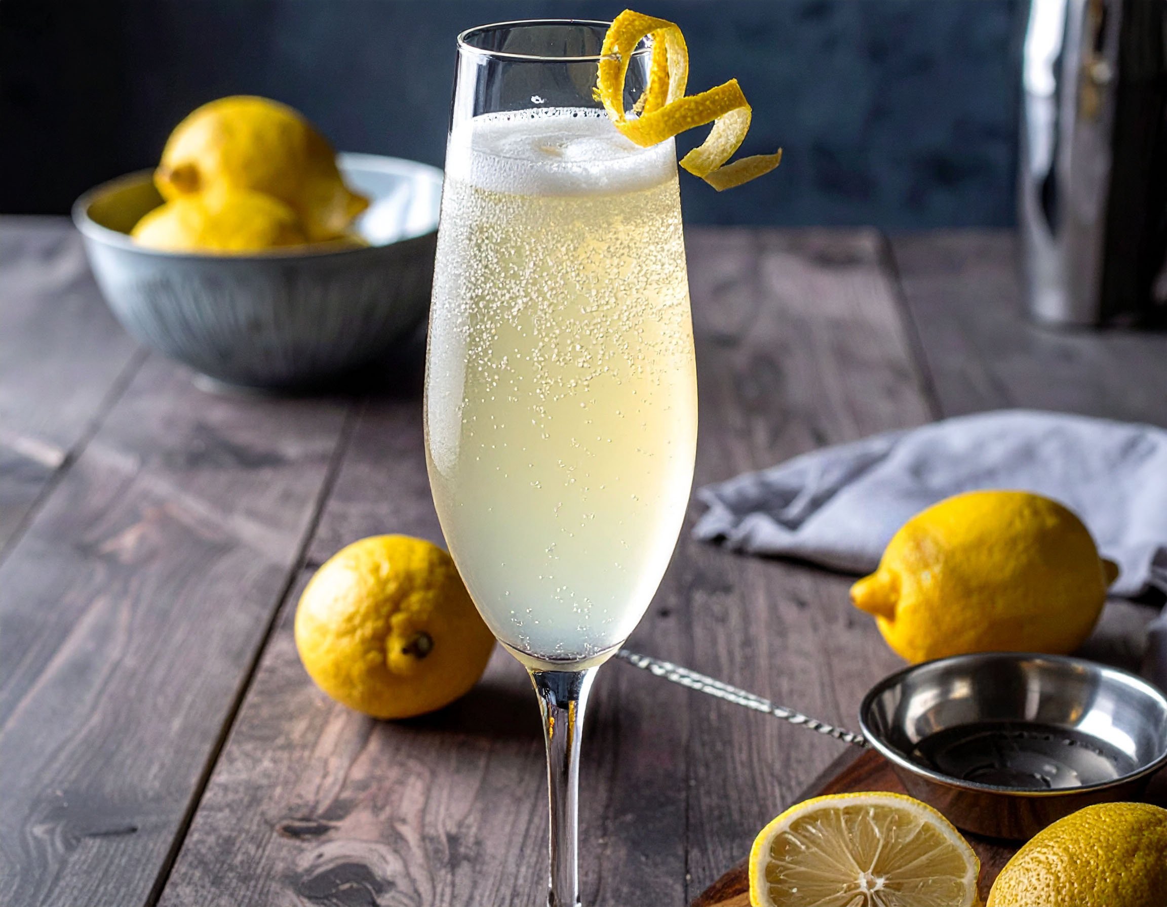 French 75 in a Champagne flute