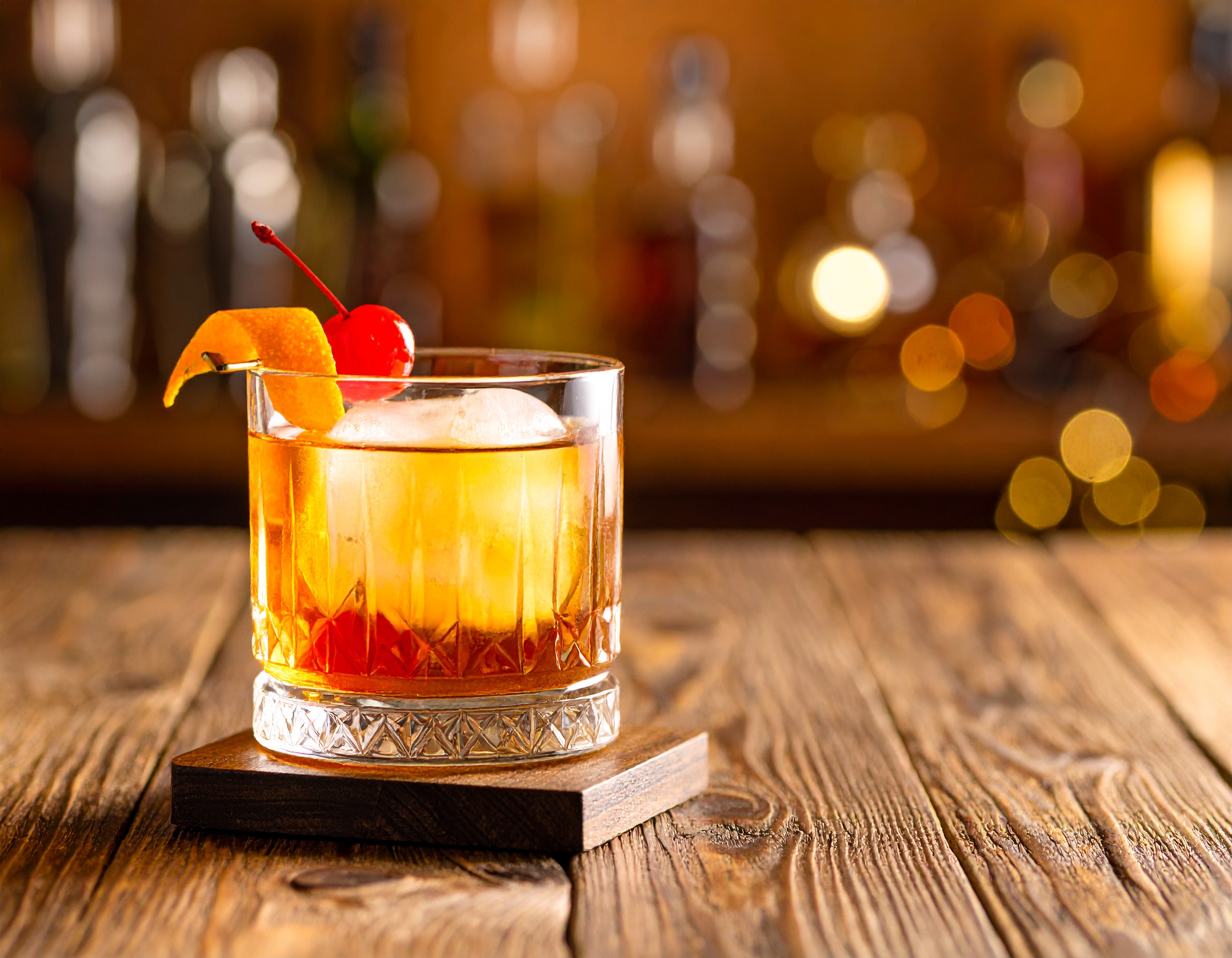Old Fashioned in a double old fashioned glass